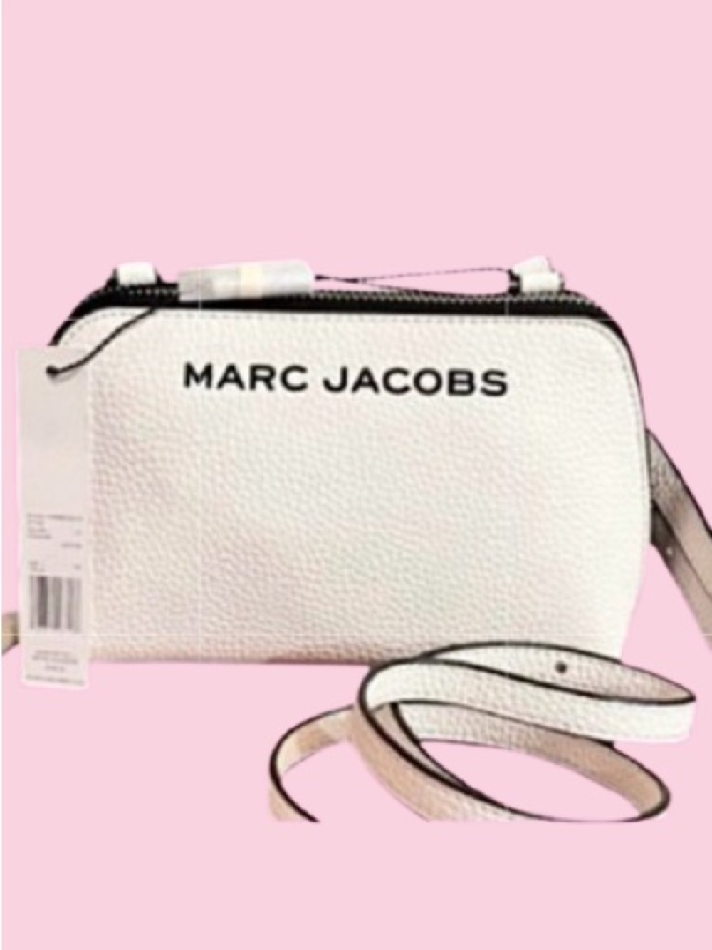 🆕- Marc Jacobs White Soft Pebble Leather Crossbody Bag. NWT